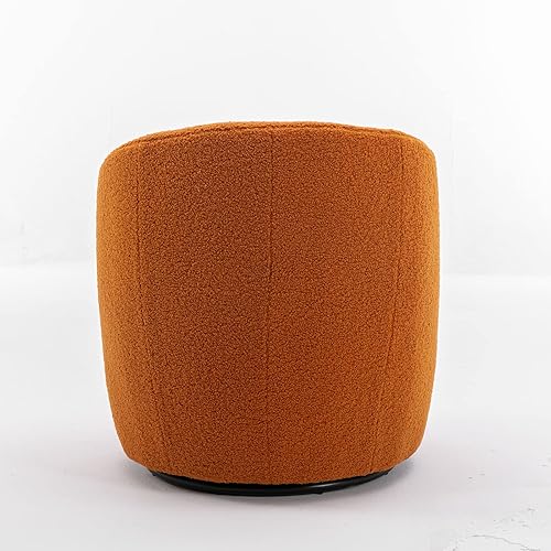 Miniatura 15 de HomVent Silla giratoria con tapizado de peluche, silla redonda con base de metal, sillón giratorio de 360 grados, sillón tapizado para ocio, sala de