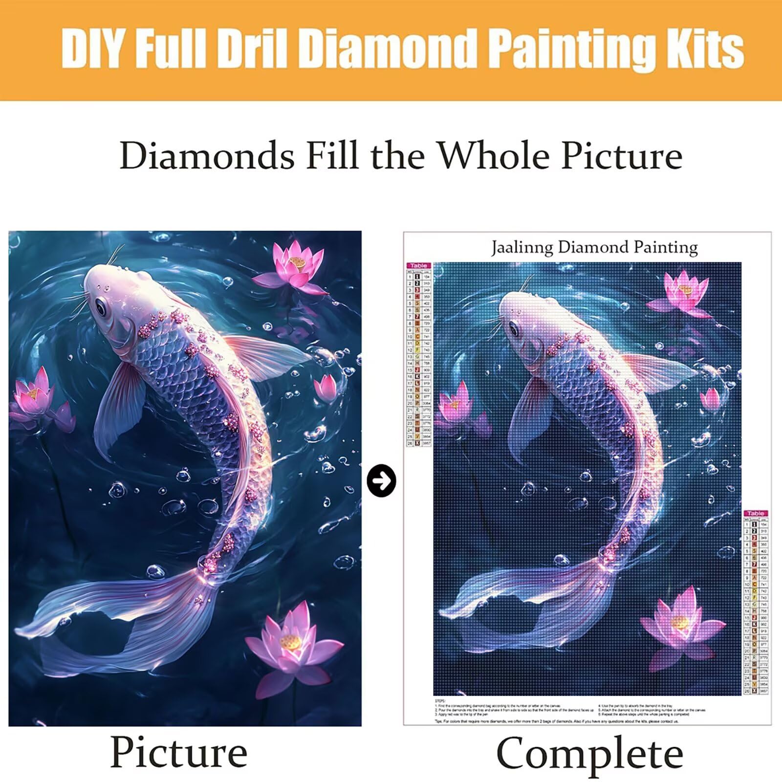 Diamond Painting Kit Completo, Diamond Painting Pescare, 5D Quadrato Pittura Diamante Kit Manualidades Adultos DIY Diamantini Crystal Art Disegni Ricamo Punto Croce Artigianale, 60x90cm Fiori j0-696