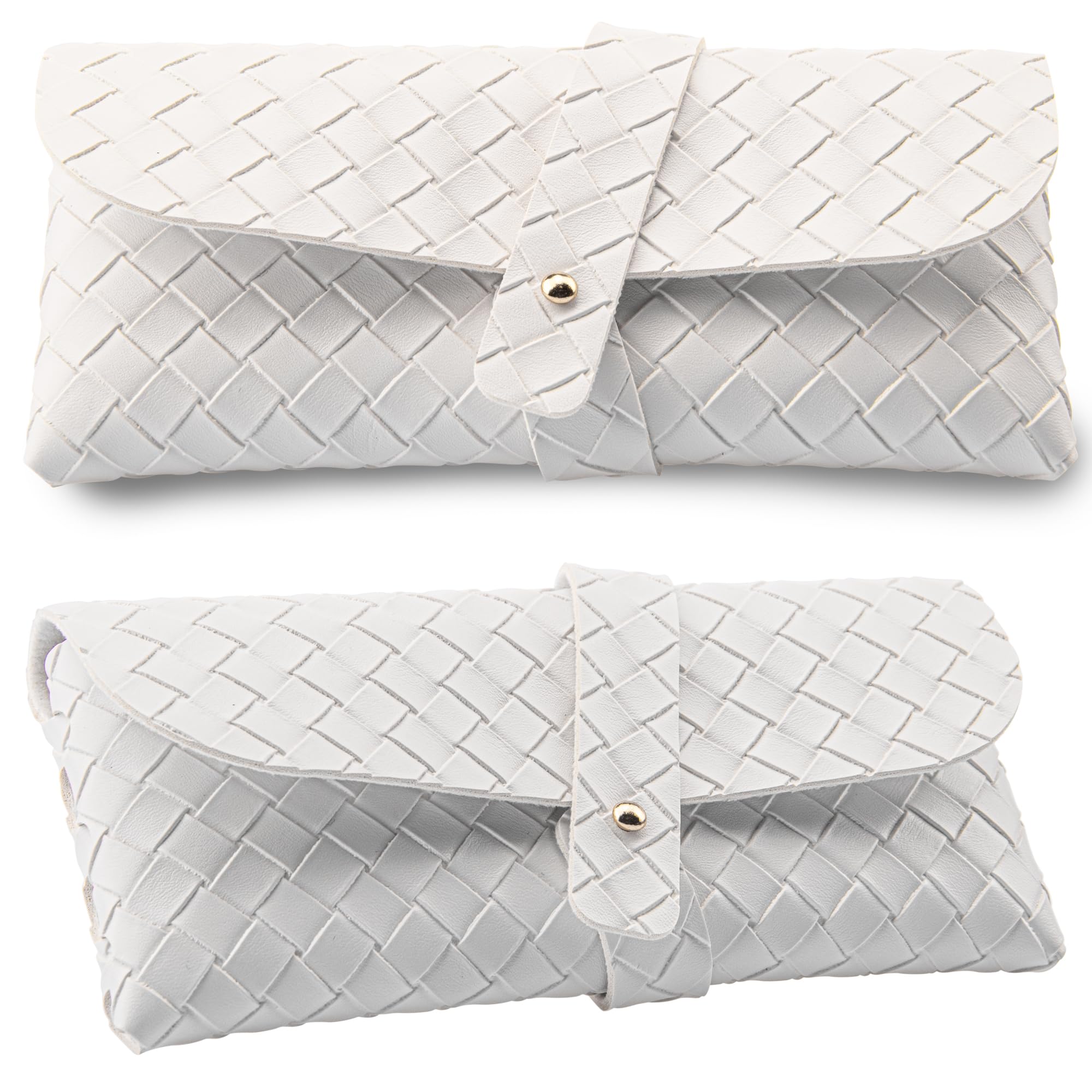 YUNAILeather Glasses Case Soft - Portable Leather Protective Case for Sunglasses Reading Glasses