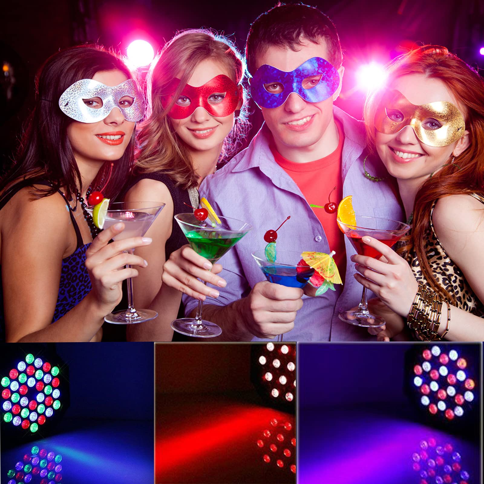 Par Led - RGBW Luci Discoteca Luci da Palco 36W Luci del Palcoscenico LED Fase Della Luce con 5 Modalità di Controllo e Telecomando per Club Bar KTV Show Party Disco DJ Christmas Halloween Matrimonio