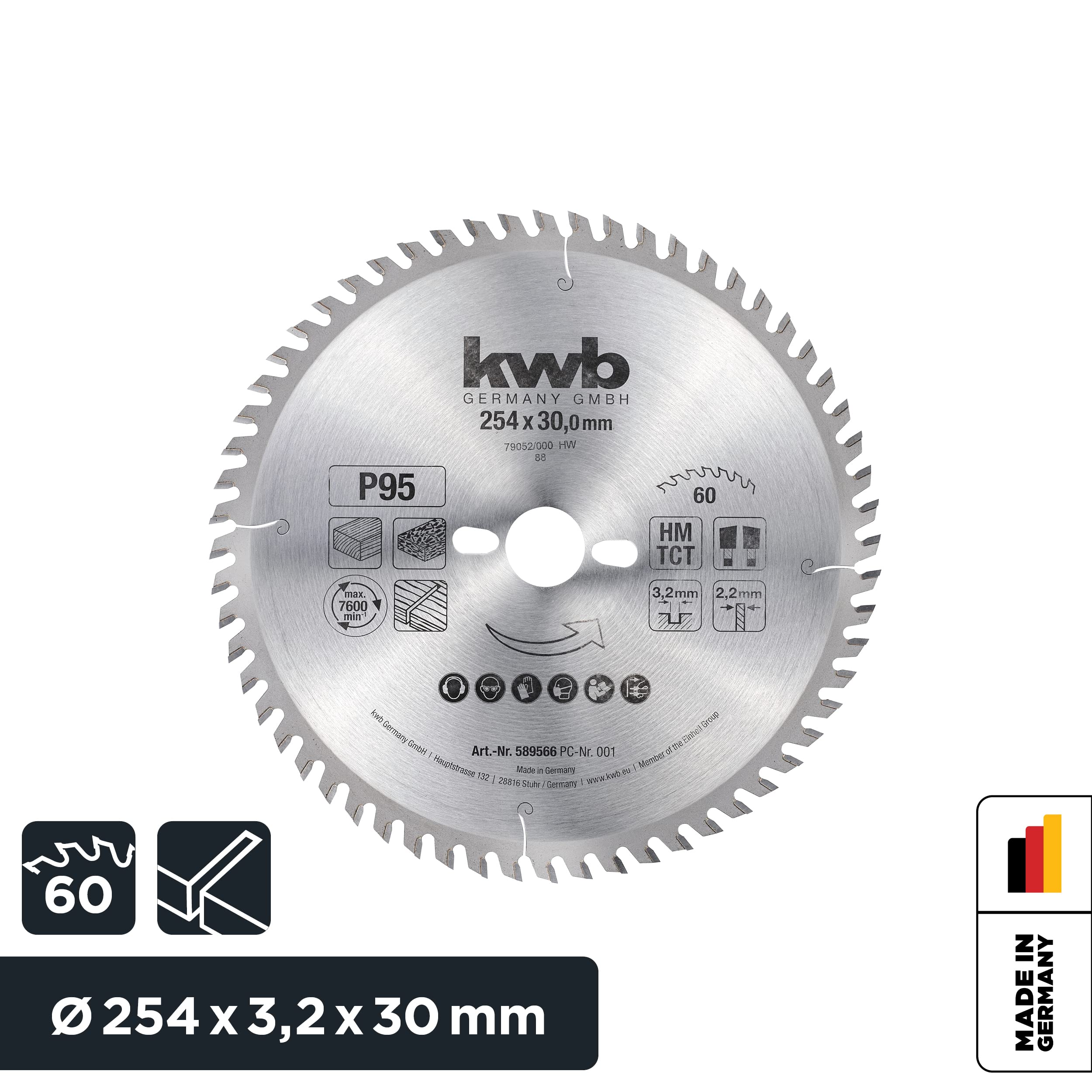 kwb Brzeszczot do piły tarczowej 254 x 30 mm, bardzo precyzyjne cięcie, brzeszczot nadaje się do blatów roboczych, drewna i płyt powlekanych