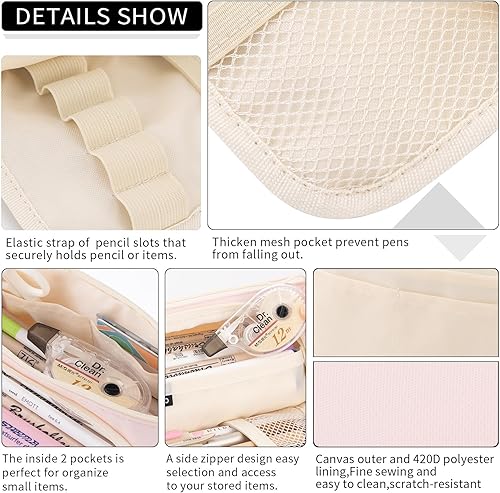 Miniatura 4 de EASTHILL - Estuche de lápiz de gran capacidad, estuche de bolígrafos, sencillo, para la escuela, para la mochila, para la universidad u la oficina,