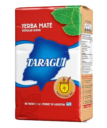 Taragui Yerba Mate with Stems, 500 gr - 1.1 lbs Red Pack