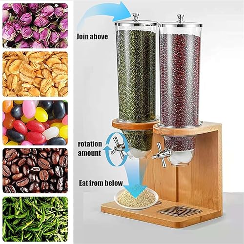 Miniatura 5 de Dispensador de alimentos secos 3.5L7L10.5L, dispensador de cereales para encimera, dispensador de almacenamiento de cereales con barril de PC y base