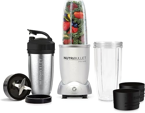 Miniatura 1 de Nutribullet Prime 12piezas Batidora Amasadora de alta velocidad Sistema incluye taza de acero inoxidable, plata (reacondicionado certificado)