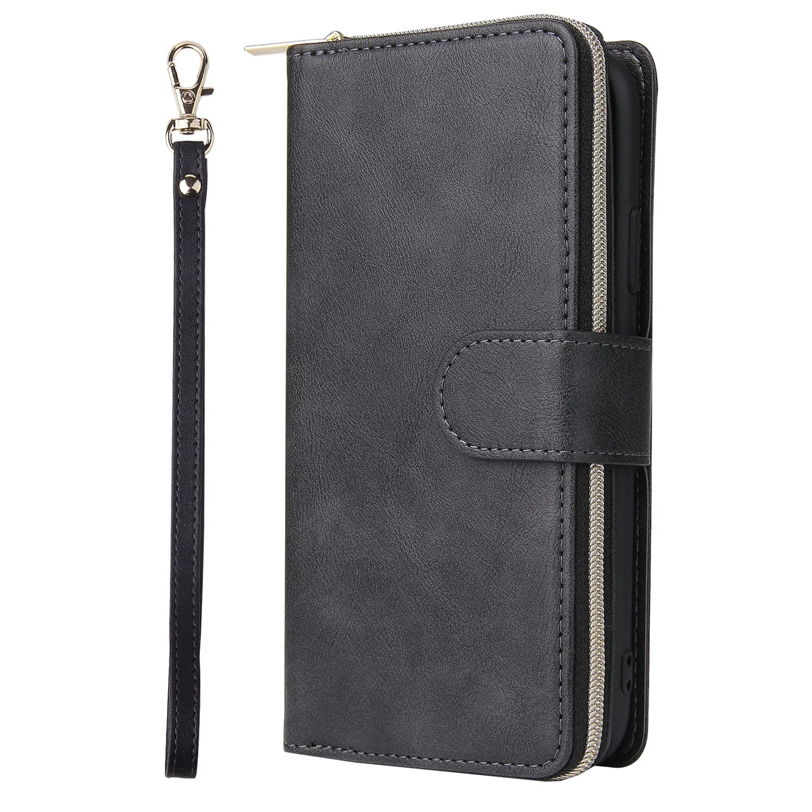 ZCDAYE Wallet Phone Case for iPhone 16, Premium Leather Case with Card Slots Magnetic Closure Zipper Pocket