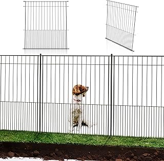 Tall Fence Panels - 32”H x 29”L, No Dig Metal Dog Fence, Heavy Duty Gard...