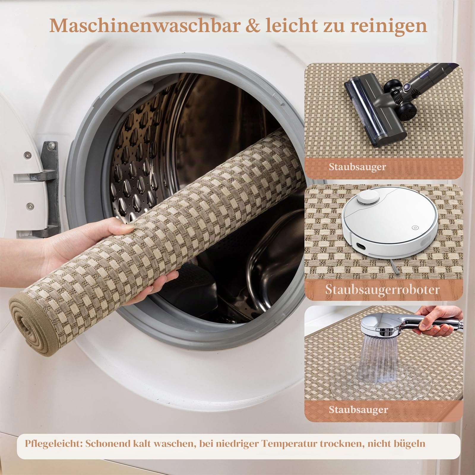 Enyhom Badezimmerteppich groß 60x120cm, Weiche Badematte waschbar rutschfest mit Gummi Unterseite, Saugfähige schnelltrocknend Duschvorleger für Badezimmer, Dusche, küche