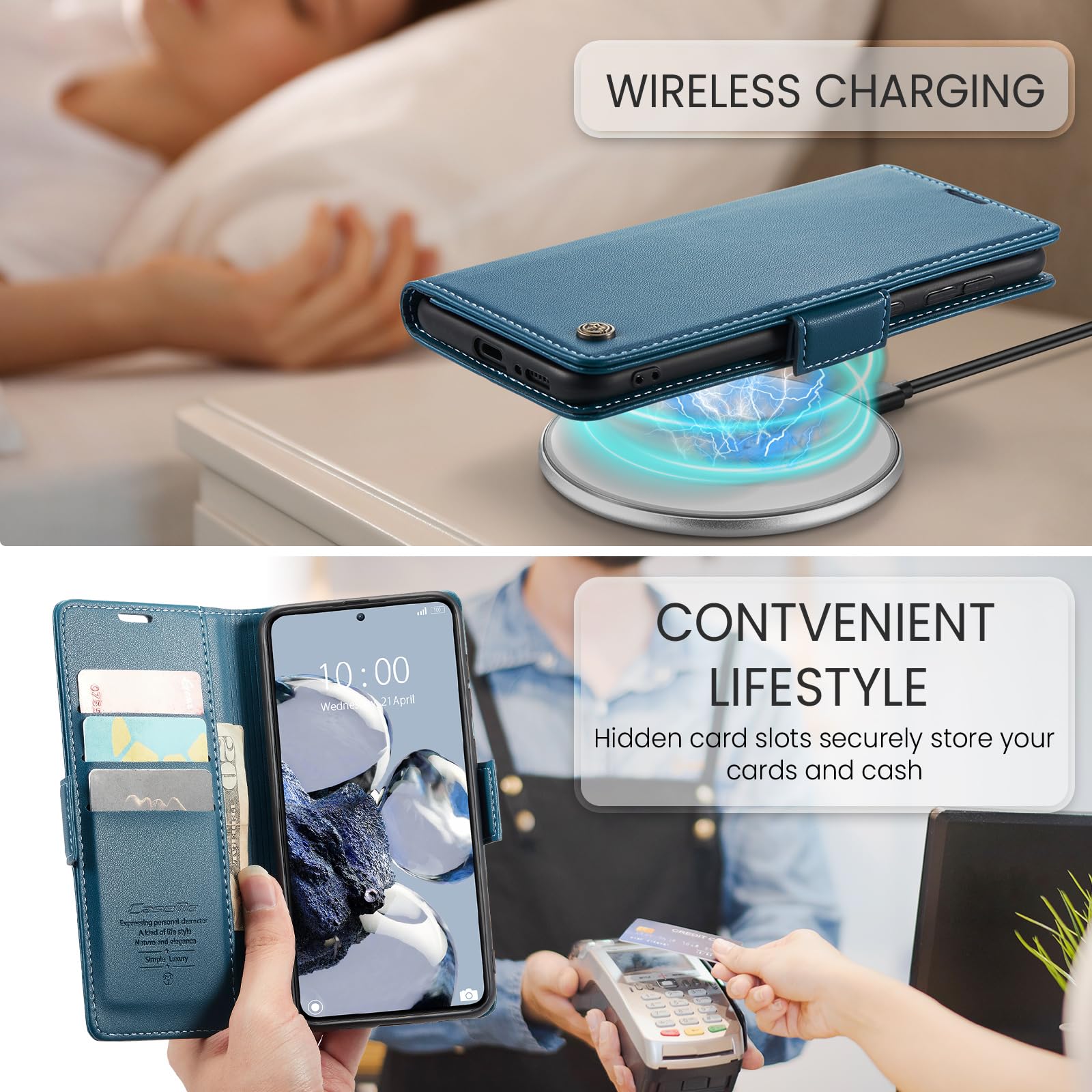 Phernykas Cover per Xiaomi 12T Pro Custodia Portafoglio [Blocco RFID] Premium Pelle PU [Magnetica] Wallet Libro con Porta Carte Slot Supporto Flip Case per Xiaomi 12T, Blu