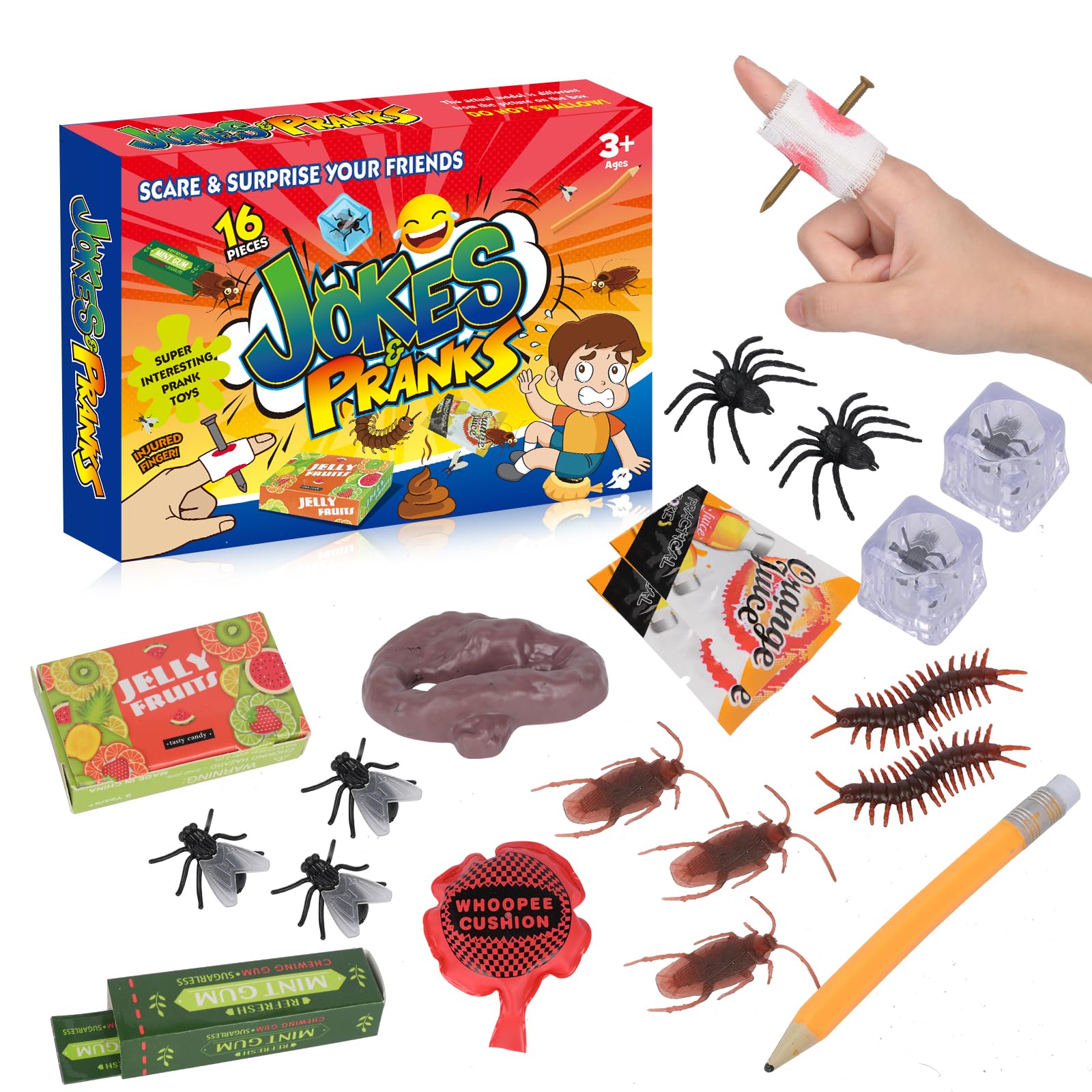 Caja De Bromas Kit De Bromas Divertidas - 15 Juegos Para Fiestas, Ideal  Para Niños Y Adultos Fart Spray, image size:1600x1600
