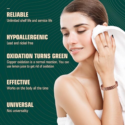 Miniatura 9 de FASCIO Anillos magnéticos para hombres y mujeres, anillo de cobre para dedos pulgar, joyería de cobre ajustable, regalo para artritis y alivio del