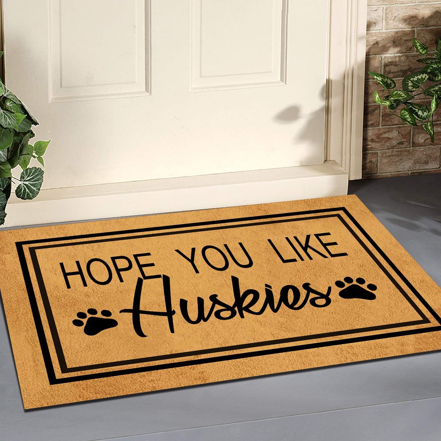 Funny Doormat for Indoor Outdoor - Hope You Like Huskies Doormat Bath Mat Funny Front Door Mat Welcome Mat Entrance Floor Mat Non Slip Mats Kitchen Mat Indoor Outdoor Rug 23.6 In(L) by 15.7 In(W)