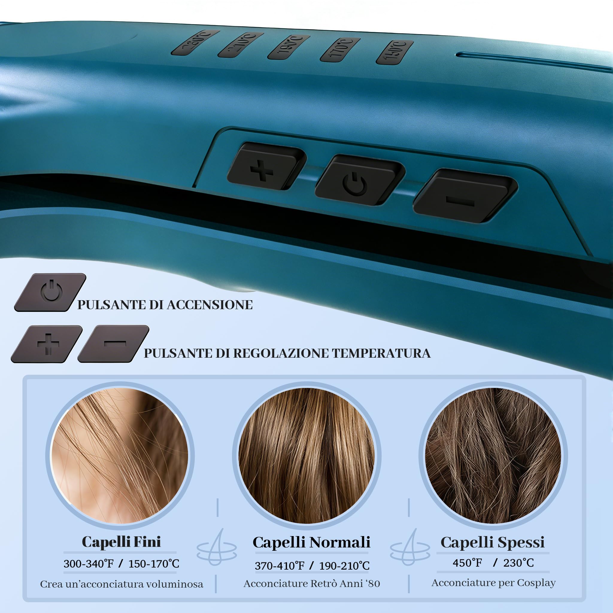 SAOSA Crimping Iron Ceramic Hair Crimper capelli per capelli, ferro da crimpare con piatti in ceramica di titanio per donne ragazze e ragazze volumizzanti acconciatura soffice