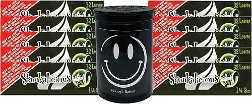 DC Crafts Nation Hervidor fresco resistente a los niños con marca Skunk Sweet Leaf 1.25 papeles de liar con sabor, 10 unidades  Happy Face
