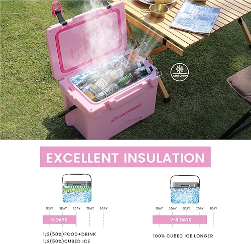 Miniatura 2 de EchoSmile Insulated Portable Cooler 12-30 Qt, Rotomolded Cooler with Sealing Ring, Lightweight Ice Chest Box, Hard Cooler for BBQ, Beach, Drink,