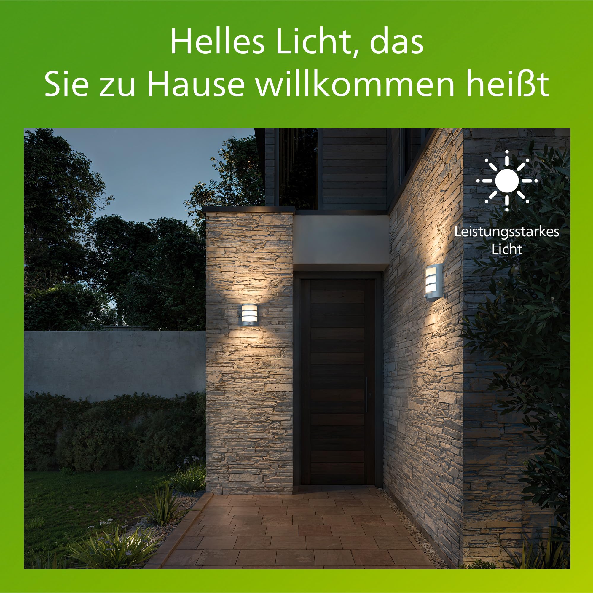 PHILIPS Python LED-Wandleuchte, Außenleuchte mit Bewegungsmelder, Außenbeleuchtung, 5,5 W, 700 lm, 2.700 K Warmweißes Licht, IP44-Wetterfest, Integrierte LED, Langlebig, Aluminium