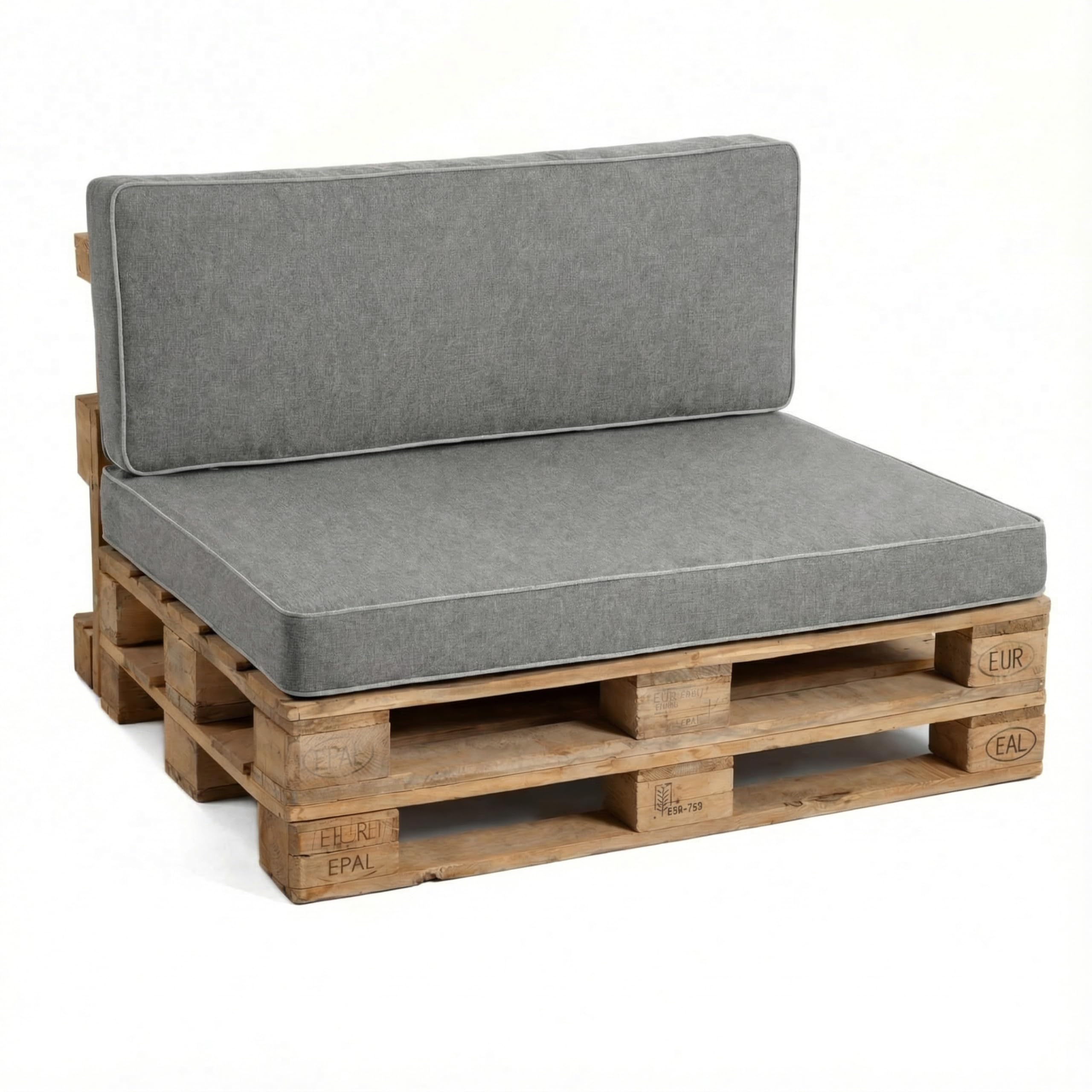 Gutekissen® Coussin pour Palette Extérieur - Confortable Coussin pour Canapé Jardin PFK - Différentes Tailles et Coloris (Dossier 120x40, Gris)