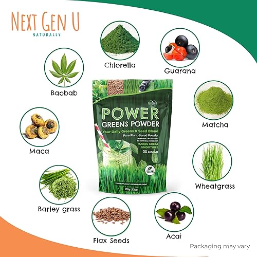 Miniatura 5 de NextGenU - Polvo Super Greens - 5.29 oz - Apoyo inmunológico - Complemento alimenticio - Verdes superalimentos - Mezcla de batidos para batidos -