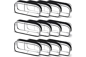 12 Pcs Clear PVC Pencil Bags with Zipper: Ideal Stationery & Travel Companion