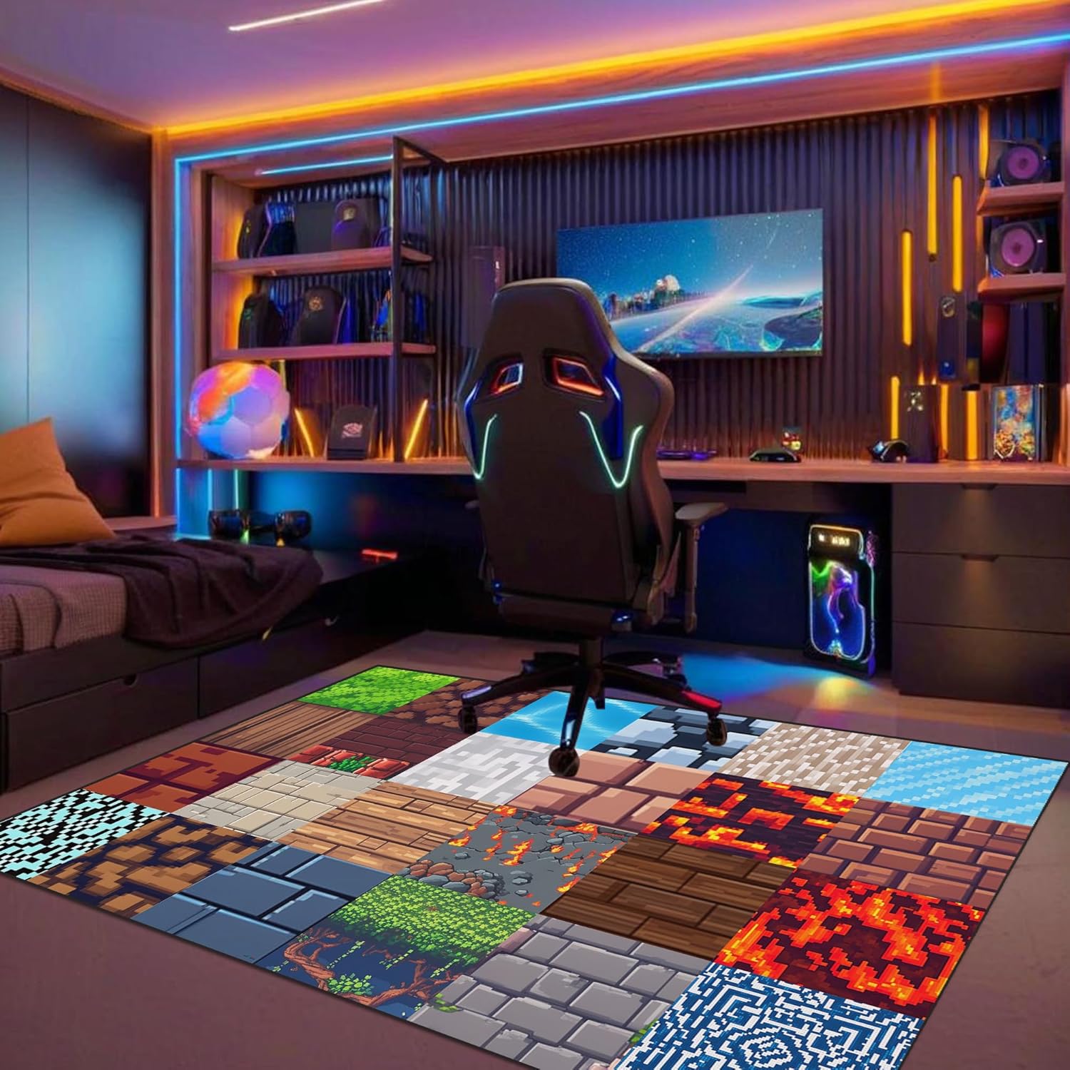 Game Rugs for Boys - Game Room Rug for Teen Boys Kids Carpet for Playroom Bedroom Living Room Children Gaming Area Rugs 59" x 39"