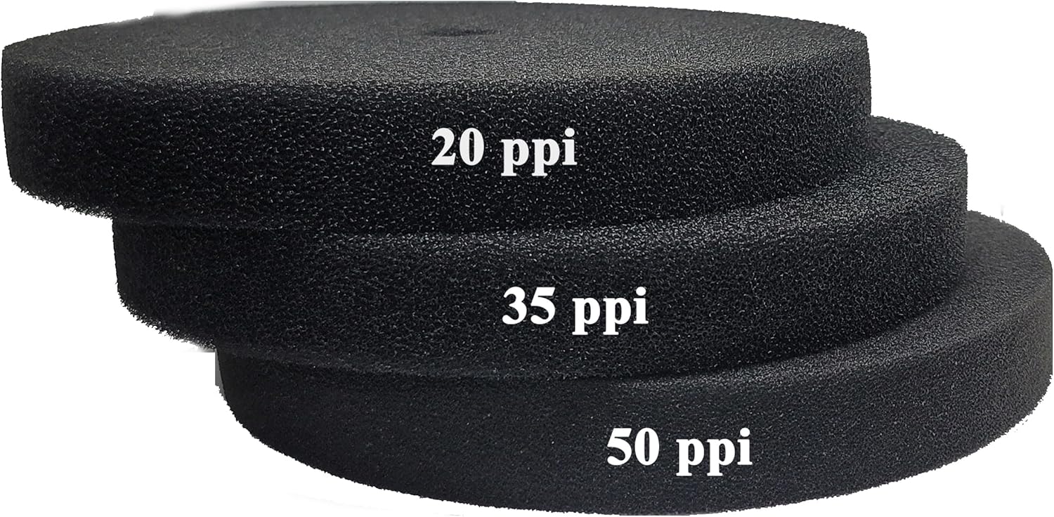 Aquarium Pond 5 Gallon Bucket DIY Bio Sponge Filter Media Pad Rounded 11x11 (20-35-50ppi Set)