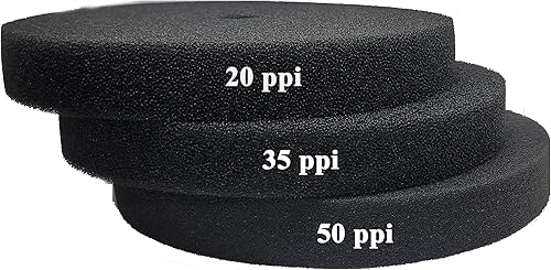 Estanque de acuario Cubo de 5 galones DIY Bio Esponja Filtro Media Pad Redondeado 11x11 (20-35-50ppi Set)