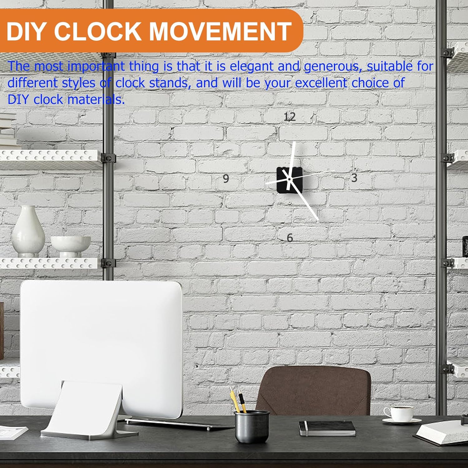 SHINEOFI DIY Quartz Clock Movement Kit, Silent Clock Mechanism Replacement with Silver Hands