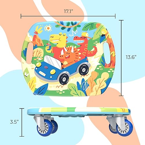 Miniatura 4 de GOMO Patinete para niños  Patinete de suelo con asas  Patinete de gimnasio sentado para interiores Heroboard  Divertido y seguro, paseo grande,