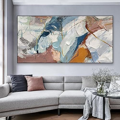 HOLEILUCK Póster de pintura abstracta, arte moderno, pintura al óleo, gris claro, blanco, impresiones en lienzo, decoración del hogar, sala de