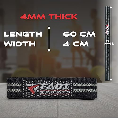 Miniatura 4 de Fadi Sports - Correas de muñeca de levantamiento de pesas, culturismo, levantamiento de pesas y peso muerto, correas de algodón de 24 pulgadas con