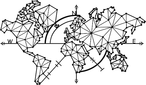 Miniatura 3 de Panel de pared decorativo y colgante de mapa del mundo de metal