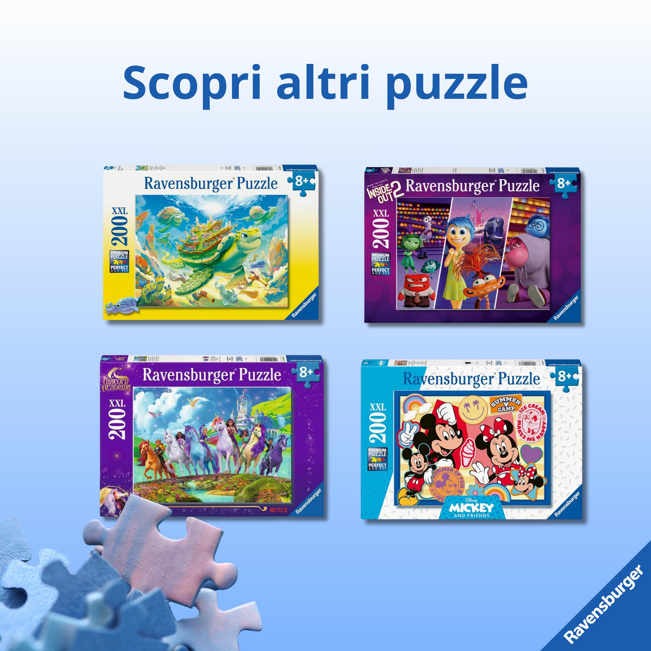 Ravensburger - Puzzle XXL Teenage Mutant Ninja Turtles Mutant Chaos | Puzzle 8 Anni In Su | Puzzle Bambini Da 200 Pezzi In Regalo | Regalo Bambino 8 Anni 49 X 36 Cm | Puzzles Ravensburger