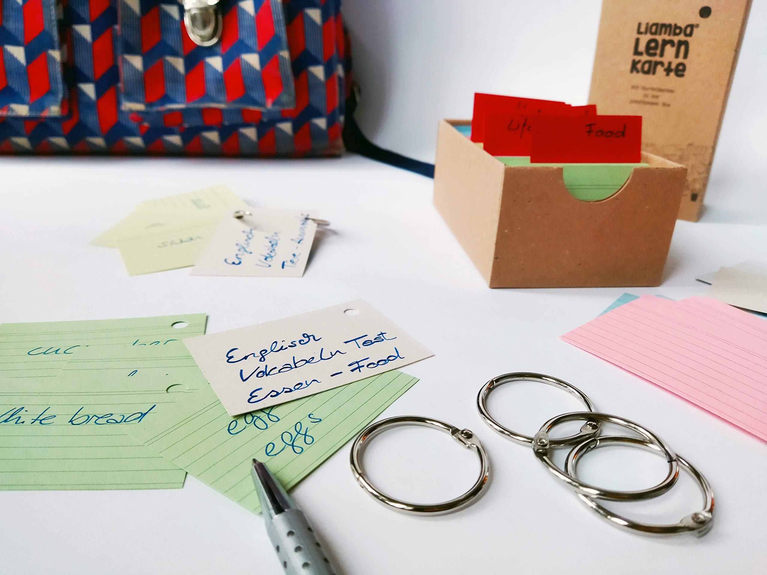 Flashcard Per Apprendimento - 500 Schede DIN A8 Rigate, FSC, Made In Germany - Foto 11