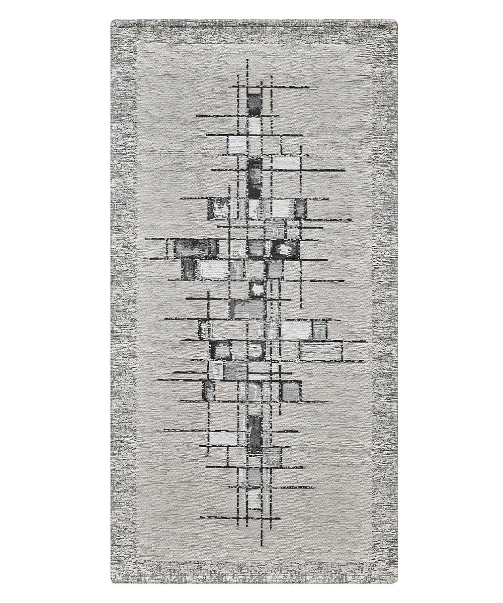 Tapis de cuisine moderne PIXEL gris antidérapant lavable pour sol glissant 55x280
