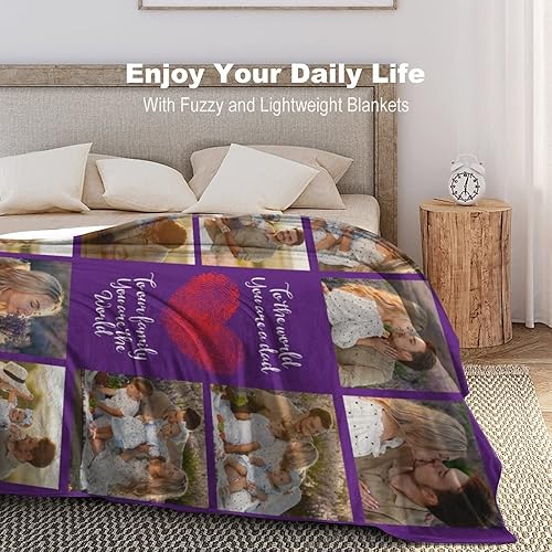 Miniatura 3 de COLORSFORU Manta personalizada para el Día del Padre, regalo de hija, hijo, esposa, manta con imagen personalizada para papá, manta con imagen