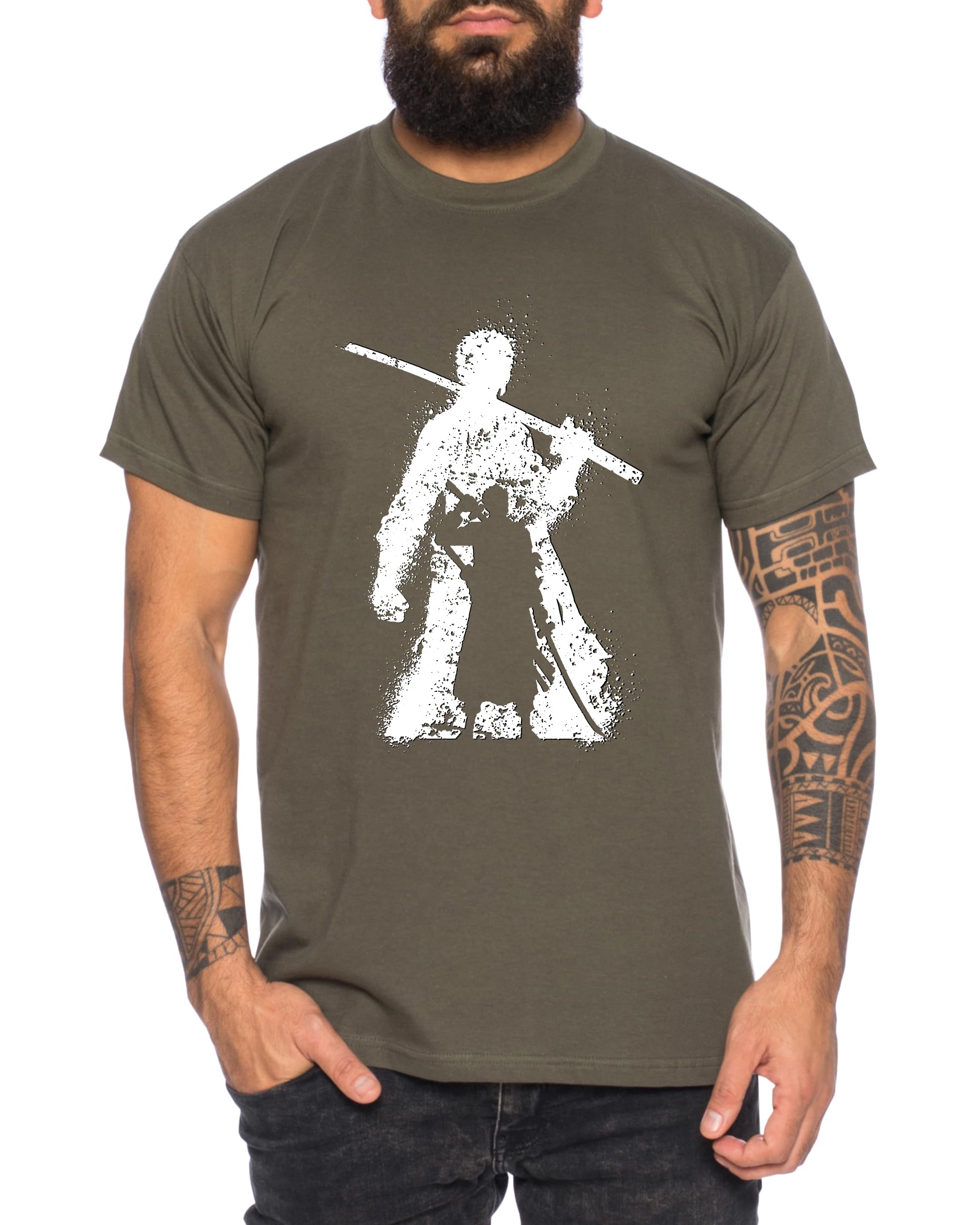 Tee Kiki Zoro Bruch One Manga Maglietta Luffy da Uomo Anime Piece