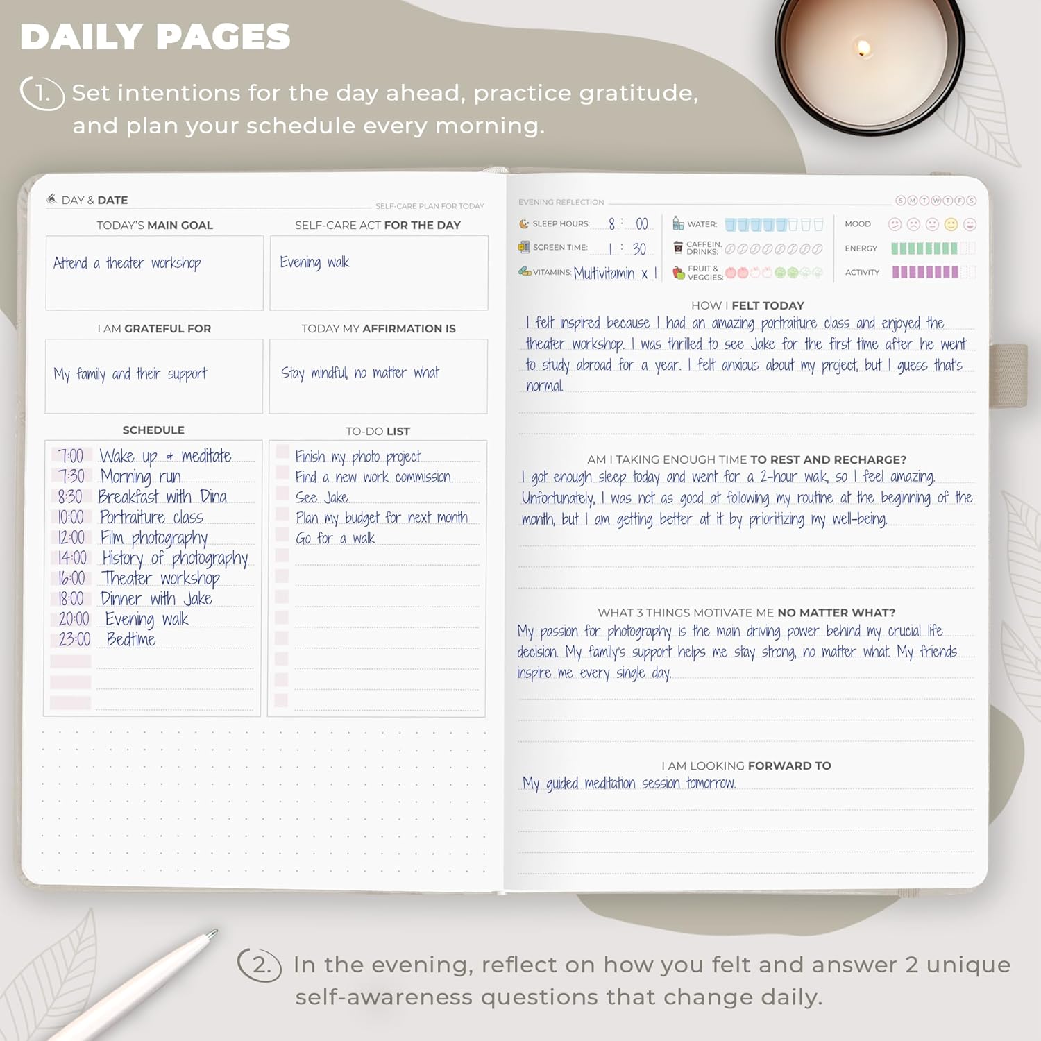 Clever Fox Self-Care Journal – Daily Reflection Notebook – Mental Health & Personal Development Planner, Meditation & Mood Log, A5 (Foggy Alps)