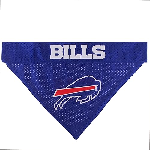 Vista 45 de Bandana reversible de la NFL para perros y gatos. Bufanda, bandana del equipo de malla y bordado superior. Cumpleaños de perros, juegos de fútbol