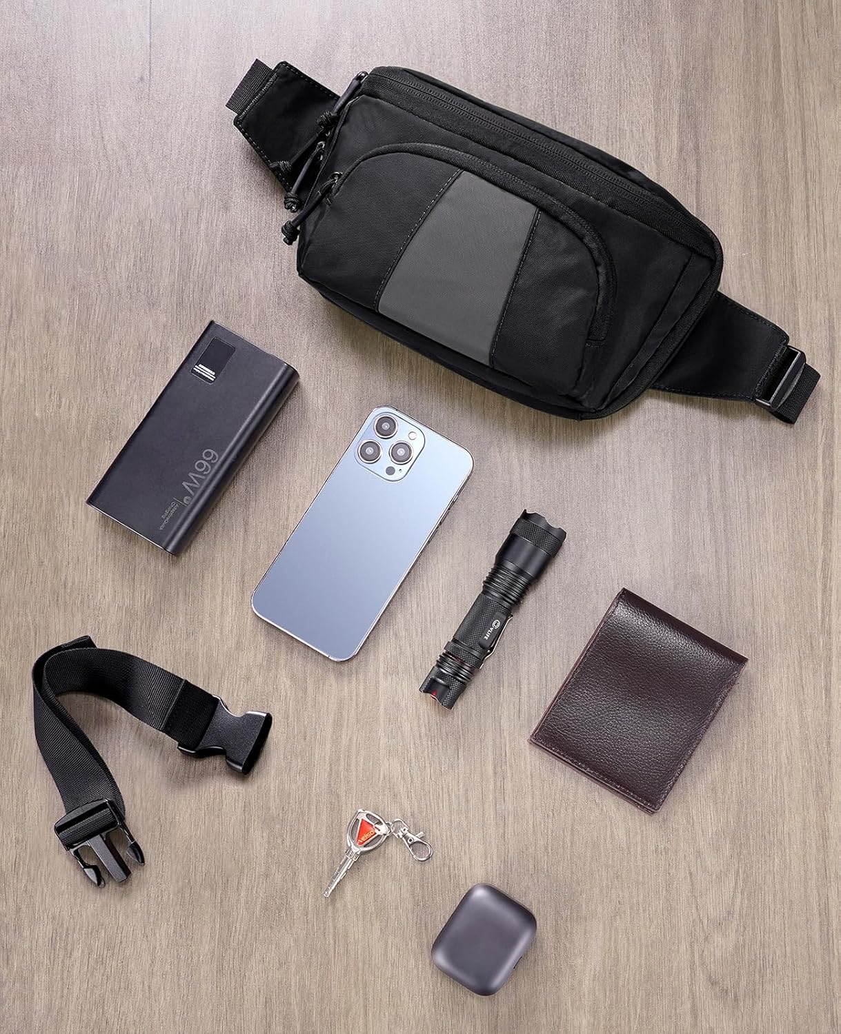 NOOLA Tactical Fanny Pack Compact Lightweight Waist Pack for Men Women, CCW Bag with Holster and Zippered Pockets, Adjustable EDC Waist Belt Bag for Cycling, Hunting, Running, Hiking, Black