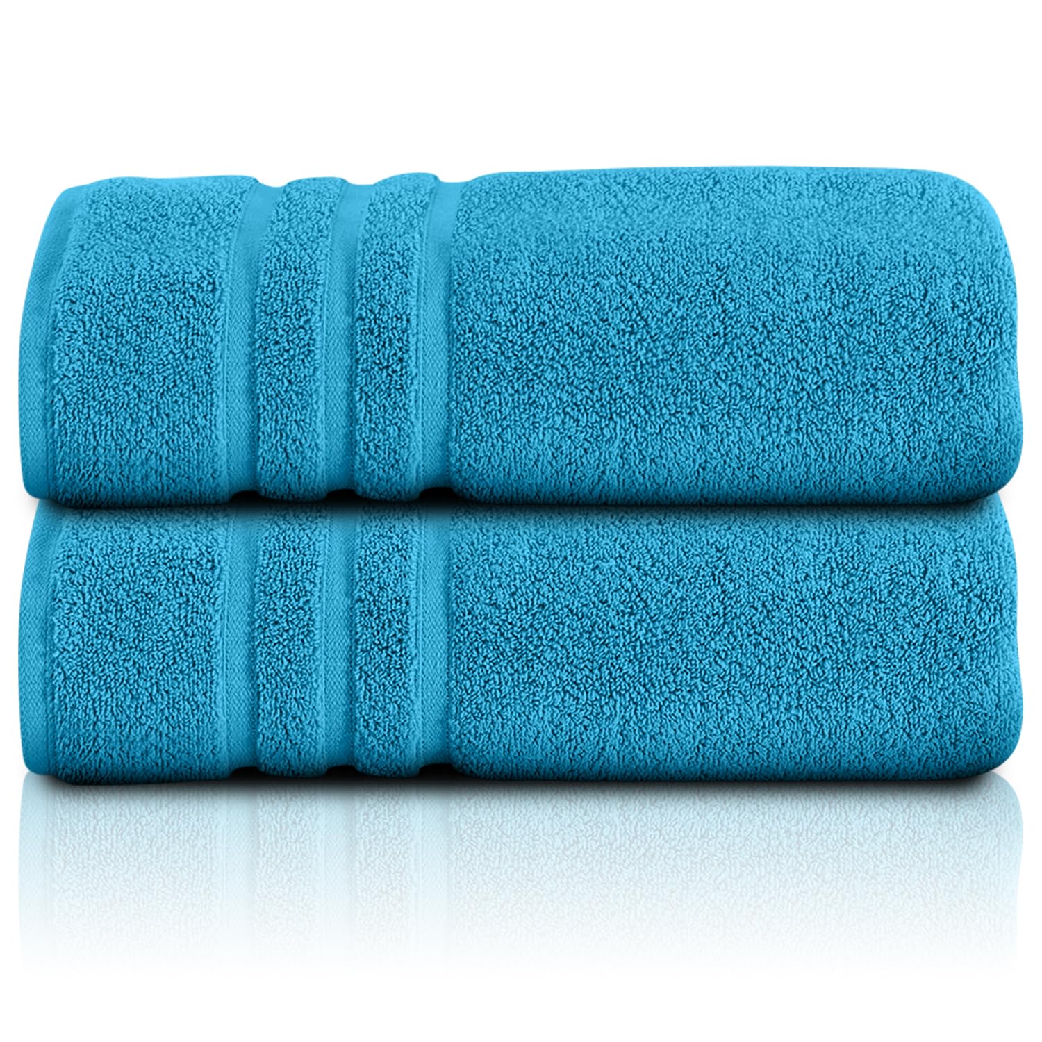 Gc Gaveno Cavailia Turqouise Large Bath Sheet (100X180 Cm) - 100% Egyptian Cotton Extra Large Towels Jumbo Bath Sheet - 2 Pack Highly Absorbent Towel Set - Hotel Quality Big Towels,
