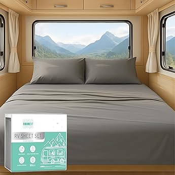 RV Short Queen Comforter Set for RV Camper - Comforter Set with Fitted & Flat Sheet, 4 Pillowcases - Tailored for RV Short Queen Beds - Cozy Essentials for Your RV Bedroom, Teal