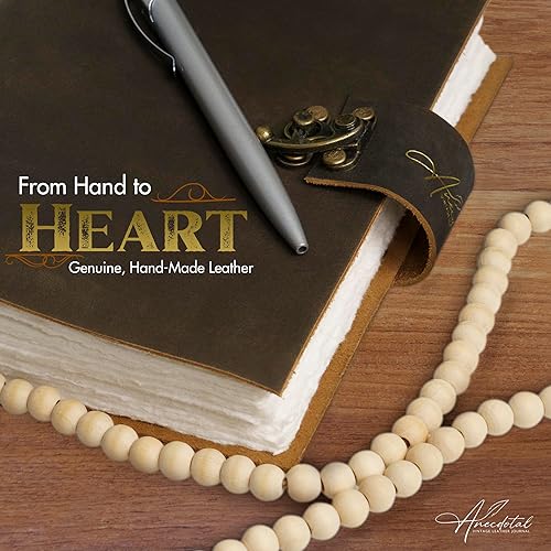 Miniatura 4 de Anecdotal Diario de cuero vintage para escribir, diario vintage de 200 páginas sin forro con cuero genuino, elegante y antiguo diario de cuero hecho