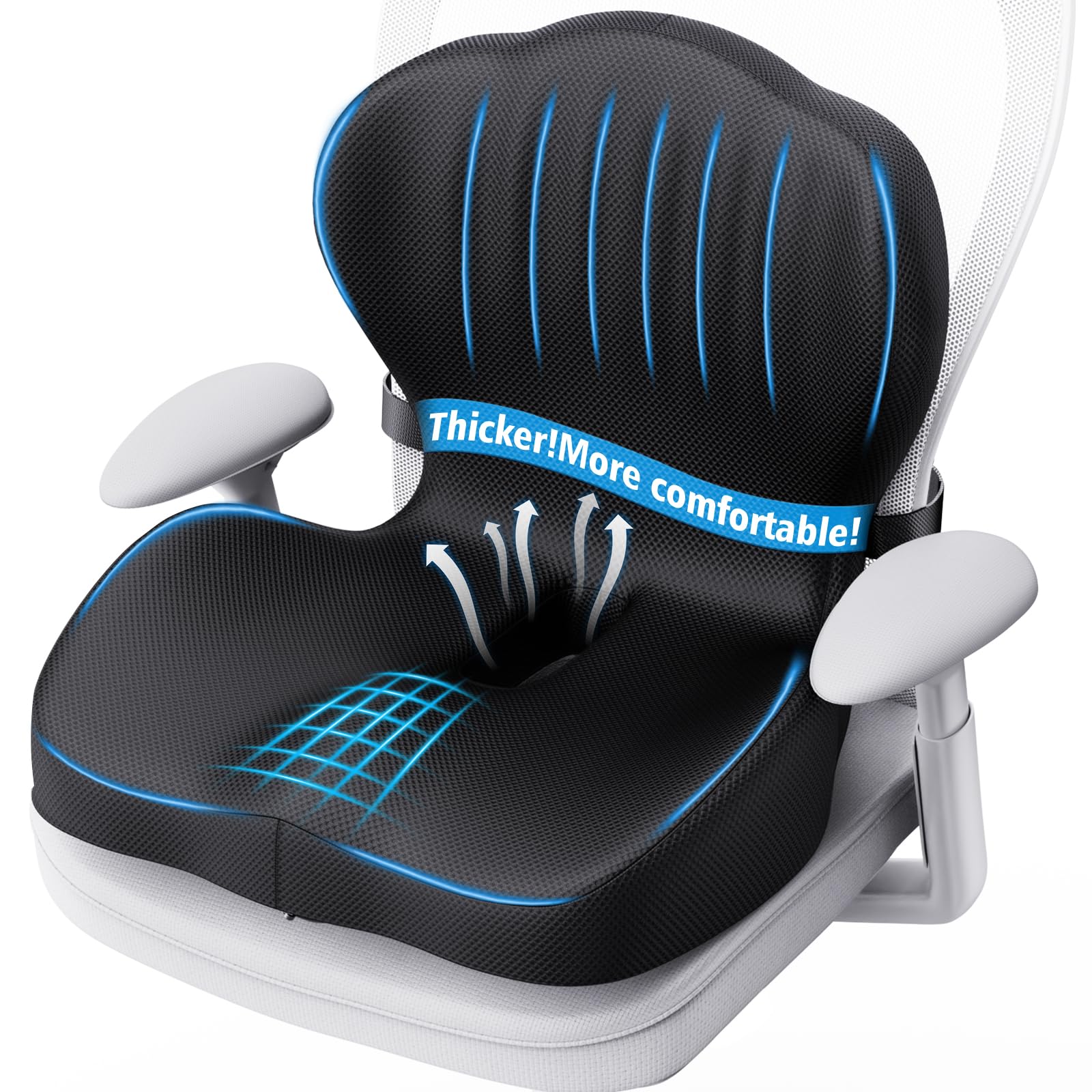 Amazon.com: Benazcap Memory Foam Seat Cushion with Lumbar Support
