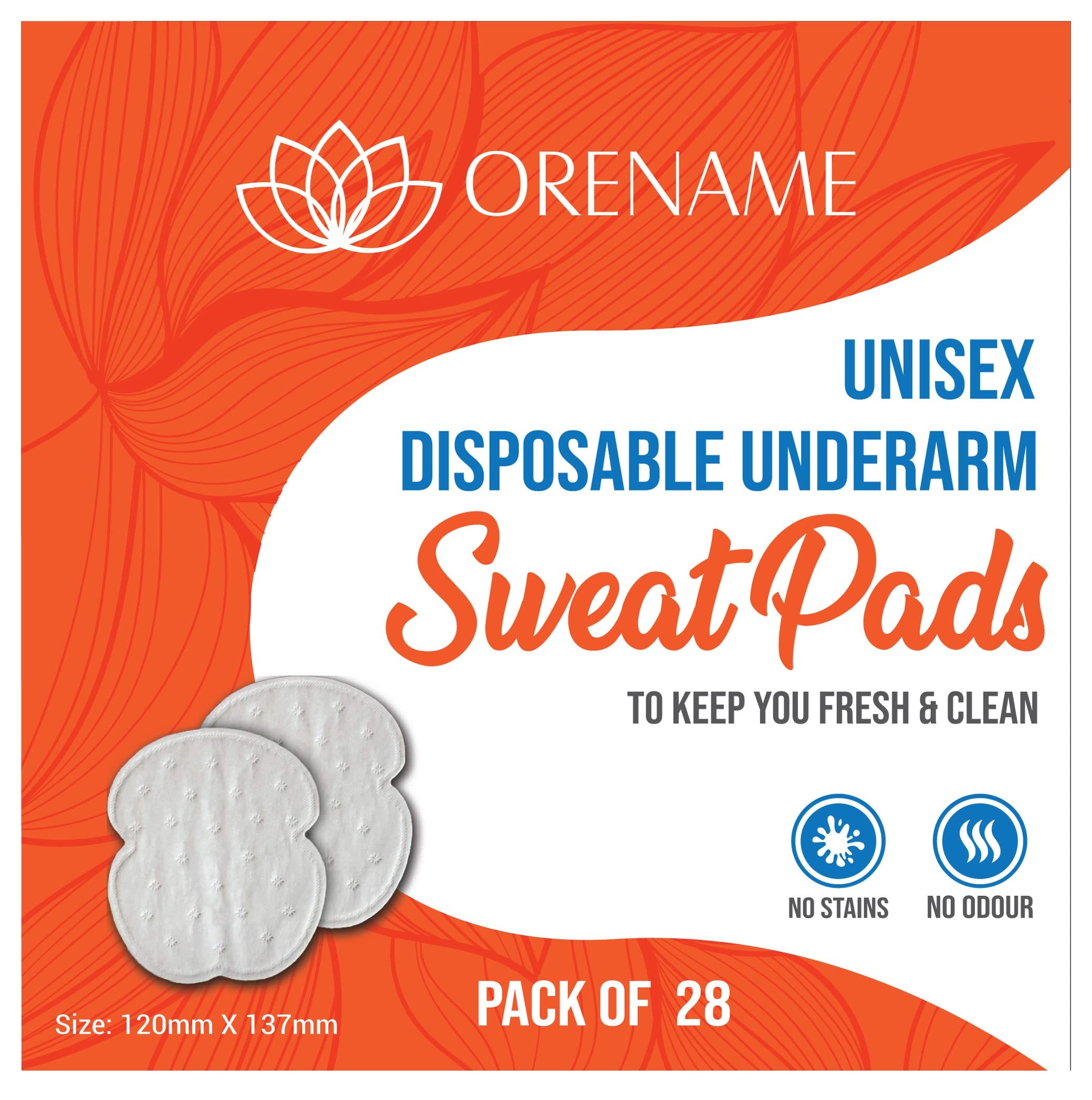 orename Disposable Underarm Sweat Pads for Women and Men Sweat Absorbent Stain Proof Odour Control Skin Friendly Safe on Fabrics Highly Absorbent Sweat Pads Cotton Anti Allergic (PACK OF 28)-picture-33