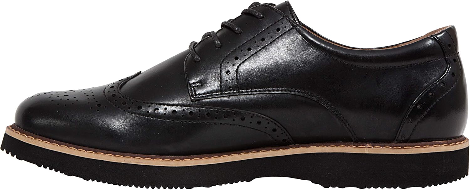 Deer Stags Men's WALKMASTER Wing TIP Oxford 1, Black, 11 Wide