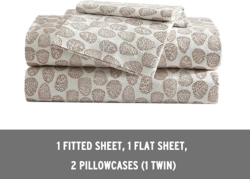 Miniatura 3 de Eddie Bauer - Juego de sábanas de tamaño individual, de franela de algodón, cepillado para mayor suavidad, acogedora decoración para el hogar