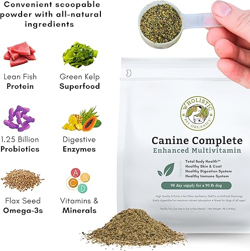 Miniatura 6 de Wholistic Pet Organics Canine Complete Multivitamínico para perros Orgánico Casero Suplemento alimenticio para perros Multivitamínico en polvo con