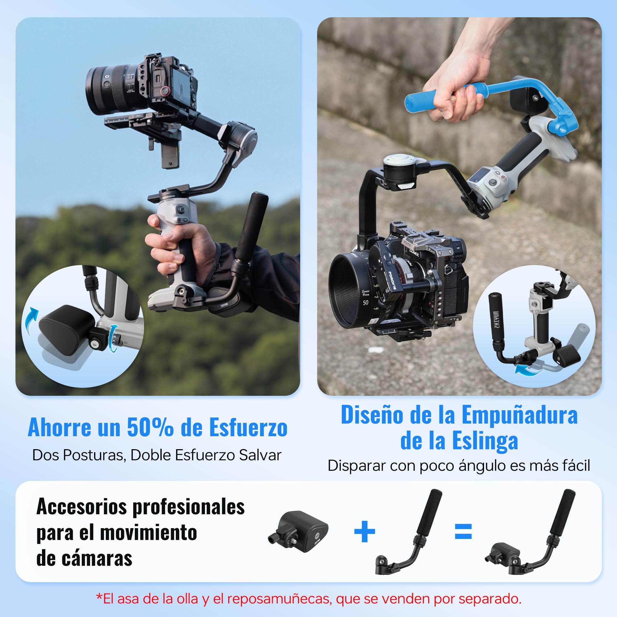 ZHIYUN CINEPEER Crane 4E Estabilizador de Cámara, 3 Ejes Gimbal para Cámara DSLR y Mirrorless, Ligero, Estabilizador Gimbal para Nikon/Canon/Sony/Panasonic/Fujifilm, Gris Claro