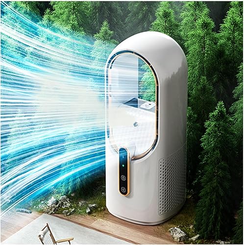SGTD Ventilador portátil sin aspas, recargable por USB, con humidificador, ventilador de escritorio recargable, ventiladores silenciosos y