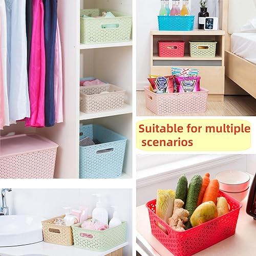 Miniatura 10 de Doitxue 5 cestas de almacenamiento de plástico, cestas pequeñas para organizar, cestas organizadoras de despensa pequeñas. Para encimeras, armarios,
